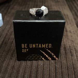 Untamed: Sandstone on Rhodium Ring